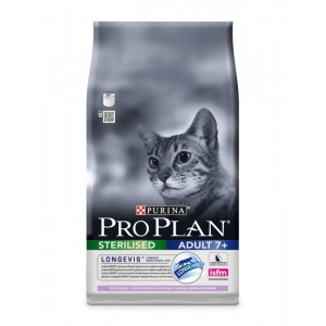 PRO PLAN "Sterilised" с комплексом LONGEVIS сухой 1,5 кг для кастрированных котов и стерилизованных кошек Индейка