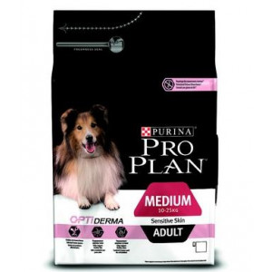 PRO PLAN "Adult Medium Sensitive Skin" с комплексом OPTIDERMA сухой 3 кг для собак средних пород Лосось 