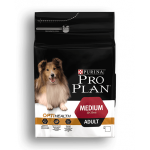 PRO PLAN "Adult Medium" с комплексом OPTIHEALTH сухой 3 кг для собак средних пород Курица
