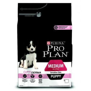 PRO PLAN "Puppy Medium Sensitive Skin" с комплексом OPTIDERMA сухой 1,5 кг для щенков средних пород Лосось