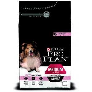 PRO PLAN "Adult Medium Sensitive Skin" с комплексом OPTIDERMA сухой 1,5 кг для собак средних пород Лосось