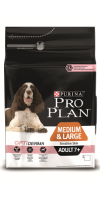 PRO PLAN "Adult 7+ Medium&Large Sensitive Skin" с комплексом OPTIDERMA сухой 3 кг для собак старше 7 лет Лосось