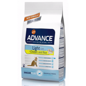 ADVANCE Cat ADULT LIGHT сухой корм для кошек облегченный курица и рис 1,5 кг