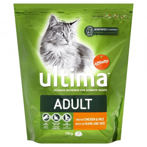 Ultima Adult Chicken&Rice сухой корм для кошек курица с рисом 6/350г
