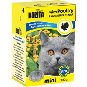 BOZITA MINI Tetra Pak консервы 190 г для кошек кусочки в желе с Домашней Птицей BOZITA MINI Tetra Pak консервы 190 г для кошек кусочки в желе с Домашней Птицей