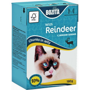 BOZITA MINI Tetra Pak консервы 190 г для кошек кусочки в желе с Мясом Оленя