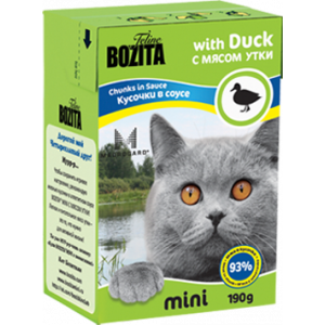BOZITA MINI Tetra Pak консервы 190 г для кошек кусочки в соусе с Мясом Утки BOZITA MINI Tetra Pak консервы 190 г для кошек кусочки в соусе с Мясом Утки