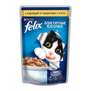 FELIX консервы Курица с томатами аппетитные кусочки в желе