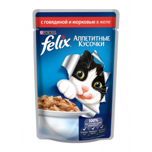 FELIX консервы Говядина с морковью аппетитные кусочки в желе
