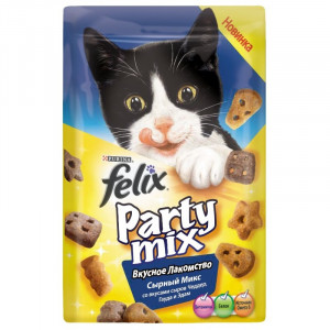 FELIX Party Mix лакомство Сырный Микс Чеддер, Гауда, Эдам 60 гр
