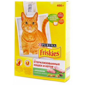 FRISKIES "Sterilised" сухой 400 гр для стерилизованных кошек Кролик Овощи
