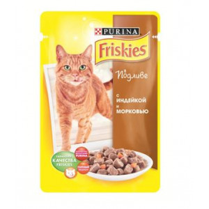 FRISKIES "Adult" консервы Индейка с Морковью в подливе