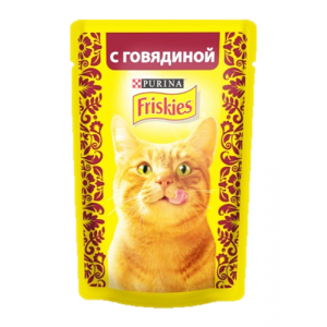 FRISKIES "Adult" консервы Говядина кусочки в подливе