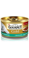 GOURMET GOLD консервы Лосось, Цыпленок кусочки в подливке