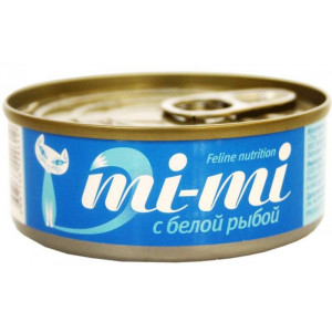 MI-MI Консервы для кошек и котят с белой рыбой 80г
