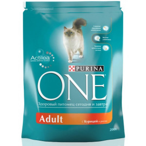 PURINA ONE "Adult" сухой 200 гр для Кошек Курица Рис