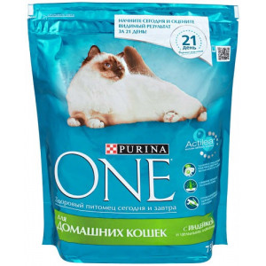 PURINA ONE "Indor" сухой 750 гр для Кошек Индор Индейка