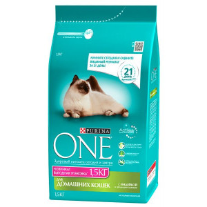 PURINA ONE "Indor" сухой 1,5 кг для Кошек Индор Индейка PURINA ONE "Indor" сухой 1,5 кг для Кошек Индор Индейка
