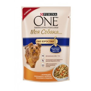 PURINA ONE "Моя Собака... Уже взрослая" консервы Курица, морковь, зеленая фасоль в подливе