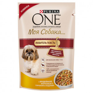 PURINA ONE "Моя Собака... Любитель Поесть" сухой 600 гр для Собак Индейка ПРОМО