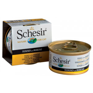 Schesir консервы 85 г для кошек Тунец с крабами (с сурими)