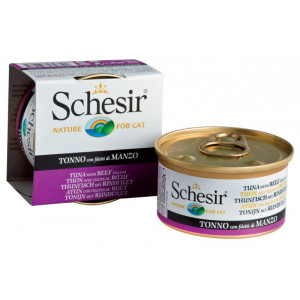 Schesir консервы 85 г для кошек Тунец+говядина