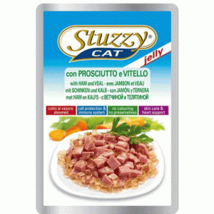 STUZZY CAT консервы для кошек телятина с ветчиной в желе 100гр