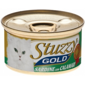 STUZZY GOLD консервы для кошек 85г Сардины с Кальмарами в собственном соку