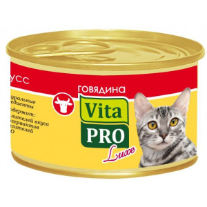 VITA PRO LUXE Консервы д/кошек от 1г говядина 85 г мусс /24/ VITA PRO LUXE Консервы д/кошек от 1г говядина 85 г мусс /24/