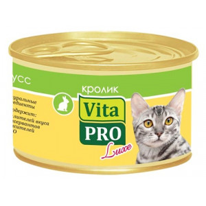 VITA PRO LUXE Консервы д/кошек от 1г кролик 85 г мусс /24/ VITA PRO LUXE Консервы д/кошек от 1г кролик 85 г мусс /24/