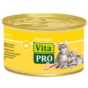 VITA PRO LUXE Консервы д/котят до 1г курица 85 г мусс /24/ VITA PRO LUXE Консервы д/котят до 1г курица 85 г мусс /24/