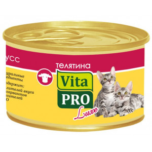 VITA PRO LUXE Консервы д/котят до 1г телятина 85 г мусс /24/ VITA PRO LUXE Консервы д/котят до 1г телятина 85 г мусс /24/