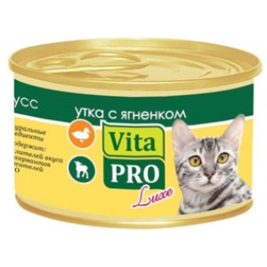 VITA PRO LUXE Консервы д/кошек от 1г утка,ягненок 85 г мусс /24/ VITA PRO LUXE Консервы д/кошек от 1г утка,ягненок 85 г мусс /24/