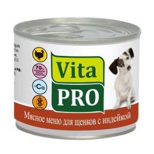 VITA PRO Консервы д/щенков до 1г Индейка 200г ж/б VITA PRO Консервы д/щенков до 1г Индейка 200г ж/б