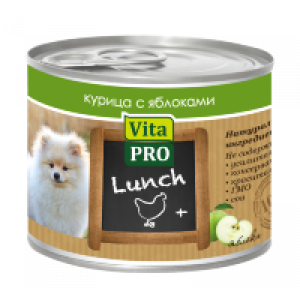 VITA PRO LUNCH Консервы д/собак Курица, яблоки 200г ж/б