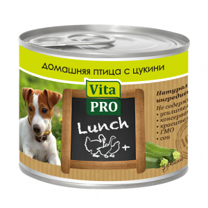 VITA PRO LUNCH Консервы д/собак Домашняя птица, цукини 200г ж/б VITA PRO LUNCH Консервы д/собак Домашняя птица, цукини 200г ж/б
