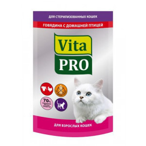 VITA PRO Корм влажный д/стерилизованных кошек от 1г Говядина,Домашняя птица 100г VITA PRO Корм влажный д/стерилизованных кошек от 1г Говядина,Домашняя птица 100г